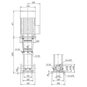 Centrifugaalpomp CRN32-7 A-F-G-V-HQQV 3x400/690 50 Hz