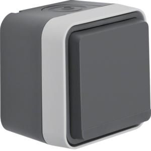 Wandcontactdoos 1-v KB met behuizing berker W.1 grijs