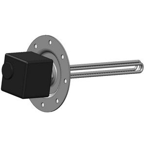 E-element 4,5 kW, aansluitspanning 3~N/PE 400V / 50Hz, inbouwdiepte 450 mm. met isolatie en flensplaat