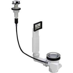 Afvoer- en overl. garnituur 1.1/2"x70mm kunstst. wit m.waste