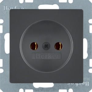 Wandcontactdoos 2P steek berker Q.1/Q.3/Q.7 antraciet