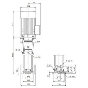 Centrifugaalpomp CRN32-12 A-F-G-V-HQQV 3x400/690 50 Hz