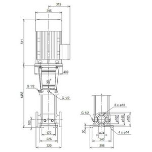 Centrifugaalpomp CRN32-13-2 A-F-G-V-HQQV 3x400/690 50 Hz