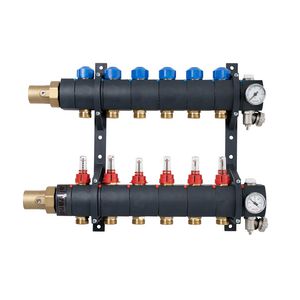 Vloerverwarmingsverdeler 7016HC kunststof 12-groeps pomploos incl. flowmeters