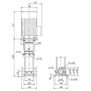 Centrifugaalpomp CRN32-14 A-F-G-V-HQQV 3x400/690 50 Hz