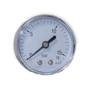 Manometer Ø50 0-16bar 1/4" achteraansluiting