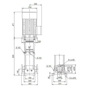 Centrifugaalpomp CR45-3-2 A-F-A-E-HQQE 3x400/690 50 Hz
