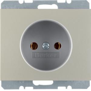 Wandcontactdoos 2P steek berker K.1/K.5 edelstaal