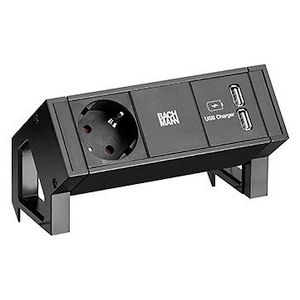 Desk 2 1x 230V RA 2x USB chrgr 0,2m GST o.g. incl. klem zwar