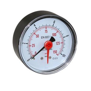 Manometer Ø63mm 0-10bar 1/4" achteraansluiting