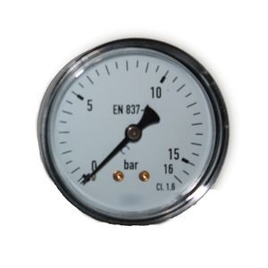 Manometer Ø63mm 0-16bar 1/4" achteraansluiting