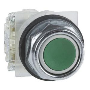 Drukknop Verzonken Ø30mm 1NO Groen Harmony 9001K