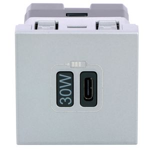 USB lader C 30W 2 modulen ALU Mosaic