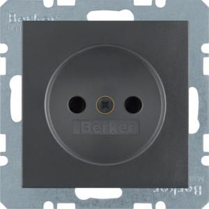 Wandcontactdoos 2P steek berker S.1/B.3/B.7 antraciet