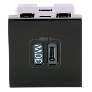 USB lader C 30W 2 modulen zwart Mosaic