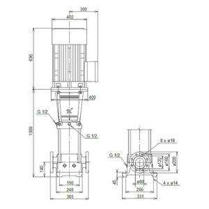 Centrifugaalpomp CR45-10 A-F-A-E-HQQE 3x400/690 50 Hz