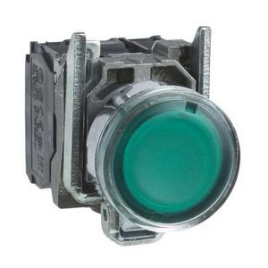 Drukknop Verzonken Terugvering Ø22mm 250V 1NO+1NC Groen