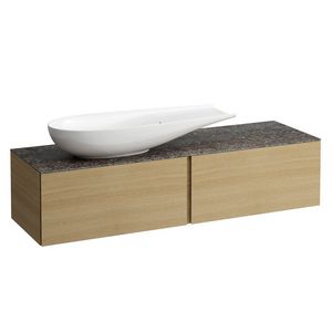 Onderbouwkast 1600X500 2x la cutout L kraangat Licht eike H4323440972501