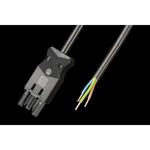 Aansluitsnoer male 3-polig 0,75mm² 200cm zwart Eca (AC166 ALCGS/3075 200)