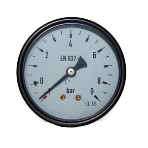 Manometer Ø63mm -1-9bar 1/4" achteraansluiting