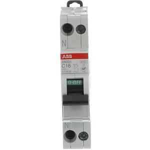 Installatieautomaat 1P+N - N Links - 6kA - C-karateristiek - 16A