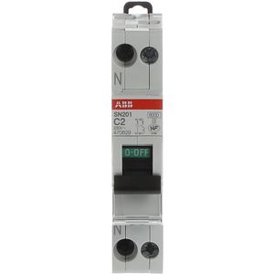 Installatieautomaat 1P+N - N Links - 6kA - C-karateristiek - 2A