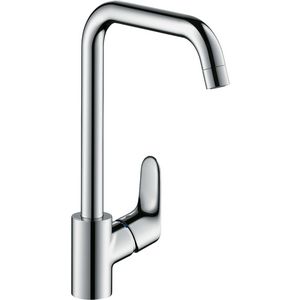 Focus keukenkraan chroom 1-hendel met hoge uitloop