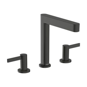 Wastafelmengkraan Finoris 3-gats 160+afvoerplug Brushed Black Chrome