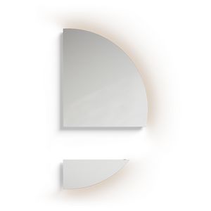 Spiegel Luna 2 delen links R90 indirecte led-verlichting dimbaar 3000K Ø1800mm voor meubelhoogte 35cm
