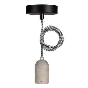 Pendel hanglamp Bern E27 Concrete L=1.5m. 2C zwart/wit