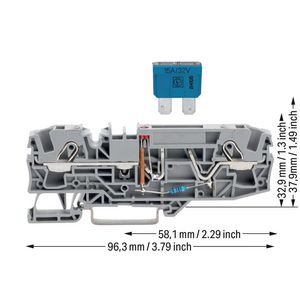 2-draads zekeringsklem platte autozek. 2006/1000-434 VVE=25