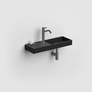 Mini Wash Me fontein 56cm, met kraangat links, mat zwart