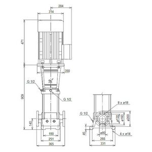 Centrifugaalpomp CRN45-4 A-F-G-V-HQQV 3x400/690 50 Hz