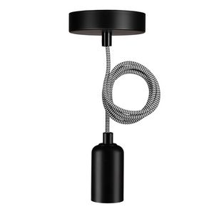 Pendel hanglamp Reno E27 zwart L=1.5m. 2C zwart/wit