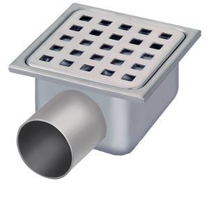 Doucheput 105x105mm RVS zijuitlaat 40mm