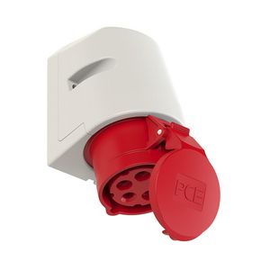 Wandcontactdoos CEE 16A 5p 400V 6h rood IP44 VVE=10