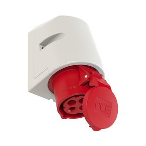 Wandcontactdoos CEE 16A 4p 400V 6h rood IP44 VVE=10