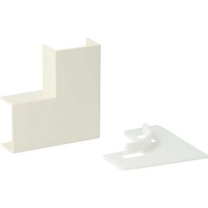 Verticaal hoekstuk plintgoot FW25 haaks creme