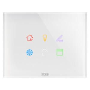ICE TOUCH PLAAT KNX-VAN GLAS-6 AANRAAKGEDEELTES-WIT-