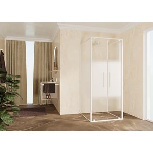 Draaideur 2-del. RIGA 2B 660-690x2000mm Rose-1 motief profiel matwit