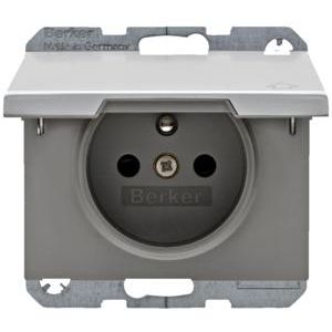 Wandcontactdoos penaarde kd schroef berker K.1/K.5 aluminium