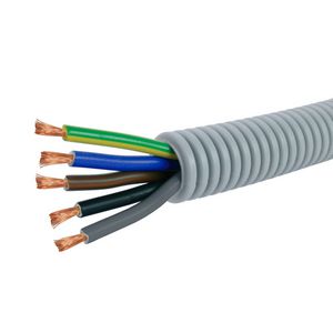 Rol a 50m. voorbedrade flexibele elektrobuis FlexPP grijs 25mm GGBLBRZWGR 5x6 HO7VK