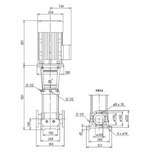 Centrifugaalpomp CR64-1 A-F-A-E-HQQE 3x400D 50 Hz