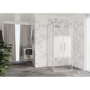 Draaideur 2-del. RIGA 2B 660-690x2000mm Rose-1 motief profiel matchroom
