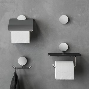 Closetrolhouder enkel met klep Chroom OPAL