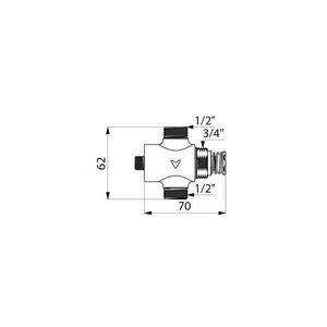 Douche M1/2" inbouwkraan/TC niet chr. 15sec