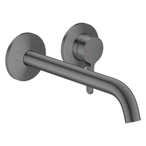 Inbouwkraan afbouwdeel rechte greep voorsprong 220 Brushed Black Chrome AX One