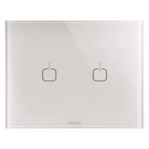 ICE TOUCH PLATE-IN GLASS-2 SYMBOLS-NATURAL BEIGE-CHO