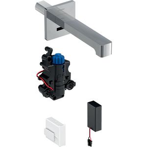 Brenta, wand, batt, inb.-functiebo gl-chroom, L=17cm, thermo