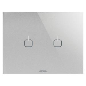 ICE TOUCH PLATE-IN GLASS-2 SYMBOLS-TITANIUM-CHORUSMA